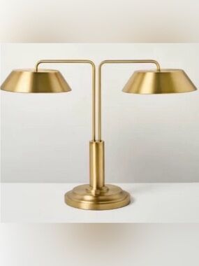 Hearth & Hand Brass Double-Arm Table Lamp 3 Light Settings NWT